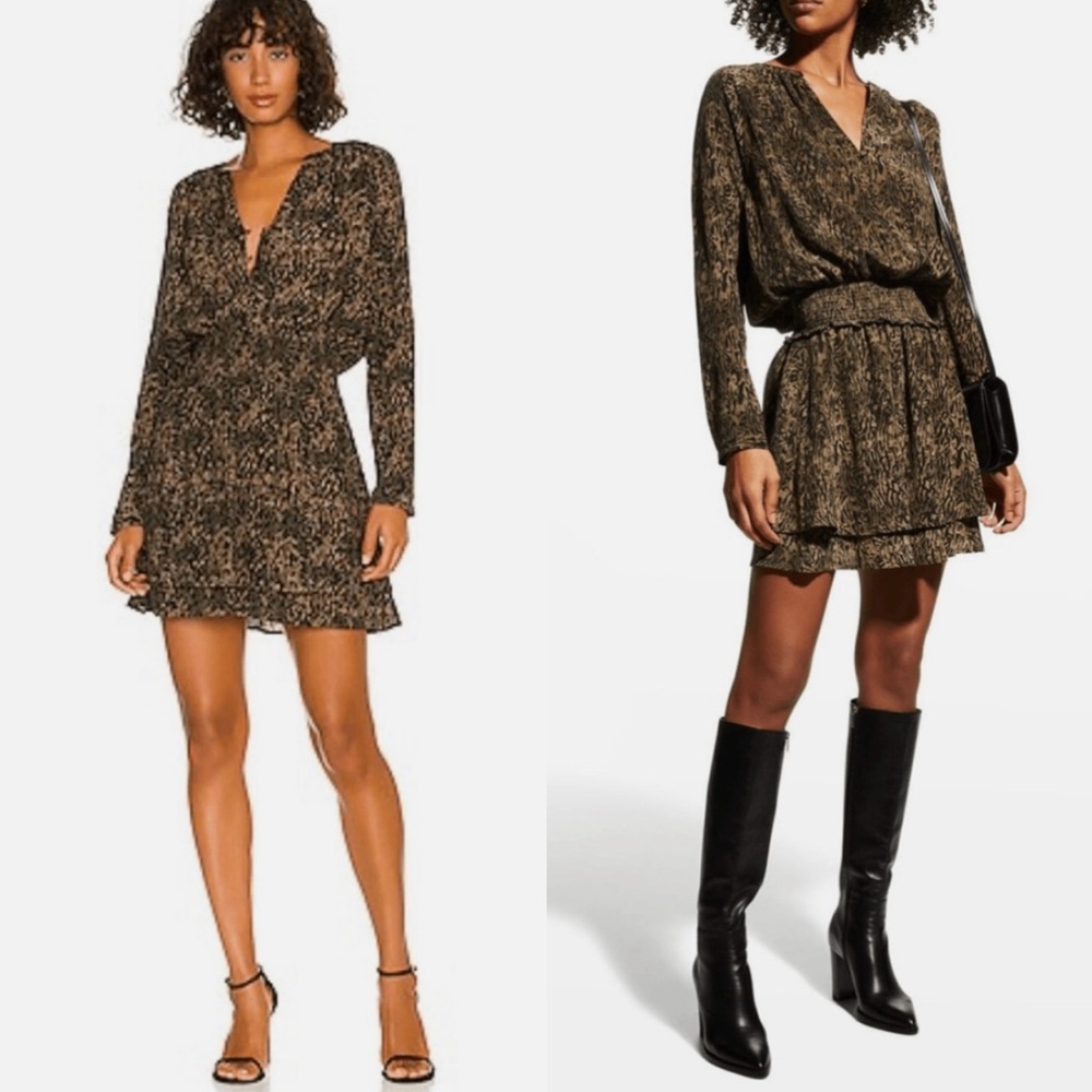 Rails Long Sleeve Print Mini Dress